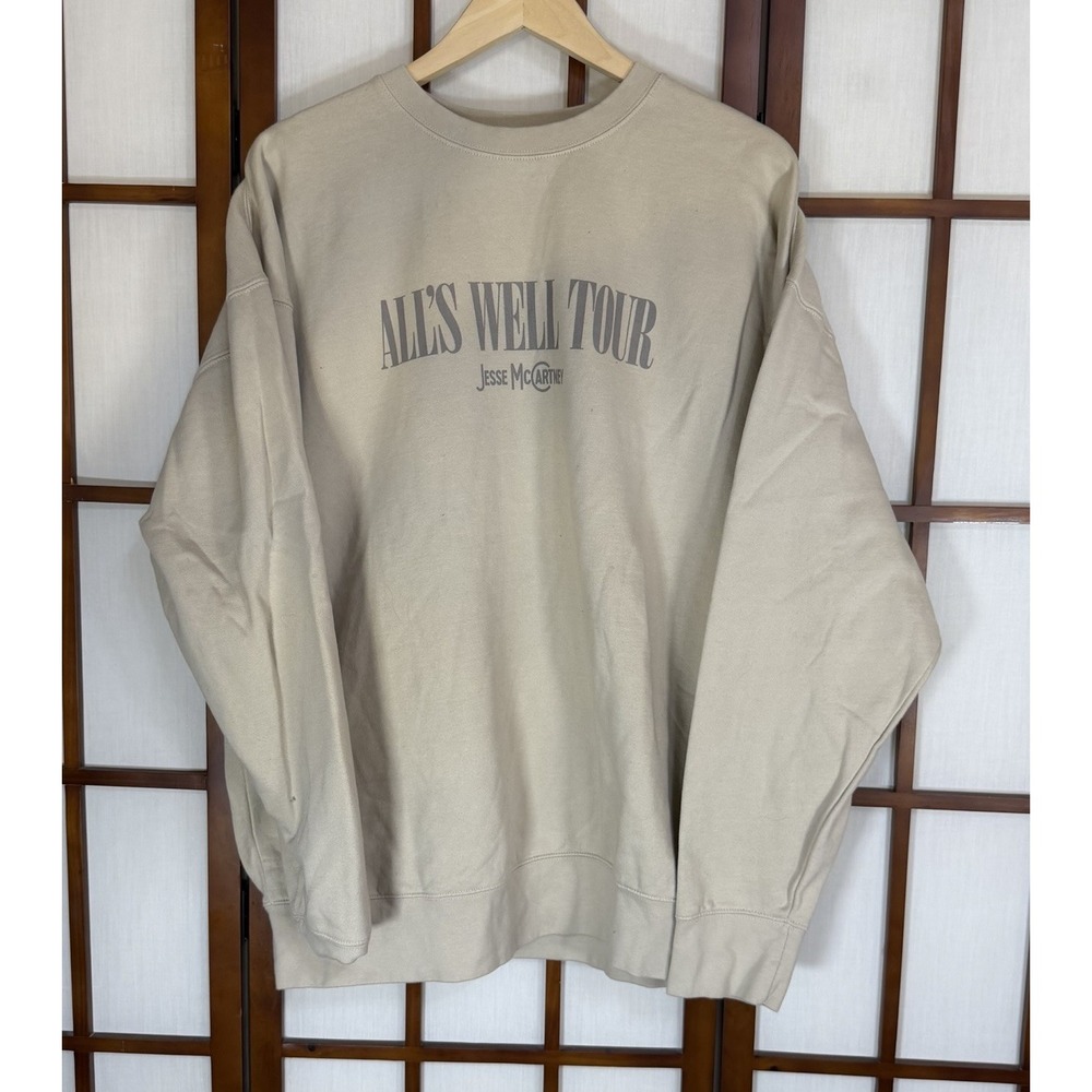 Jesse McCartney All's Well Tour Sweatshirt Size 2XL Beige Tan Crewneck
